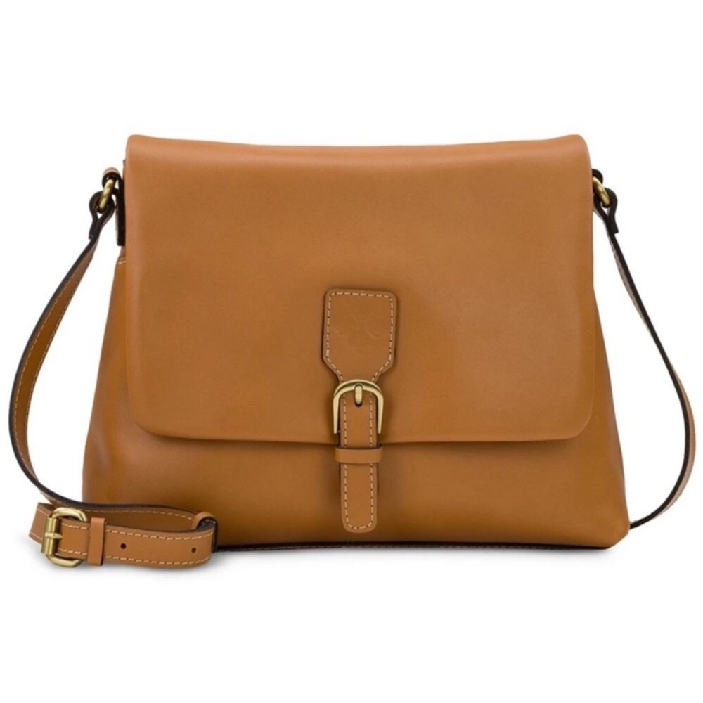 NWT Patricia Nash Mili Tan Soft Leather Medium Flap Crossbody Purse Coin Bag